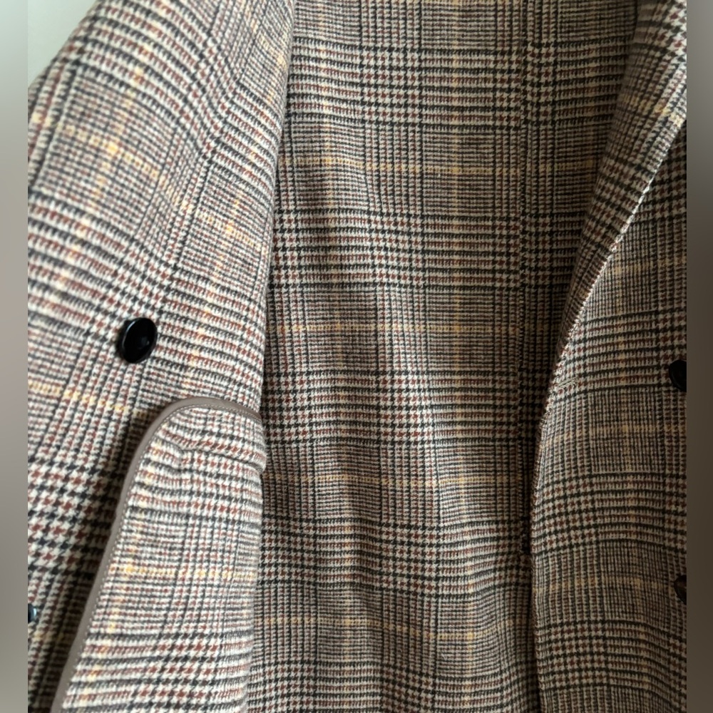 Classic Brown Houndstooth Wool Blazer - Picture 4 of 7